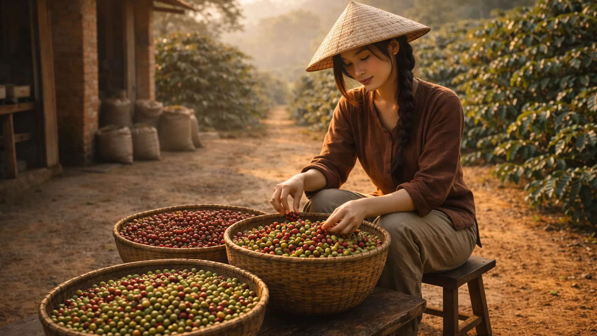 Cà phê được sản xuất tại Việt Nam.