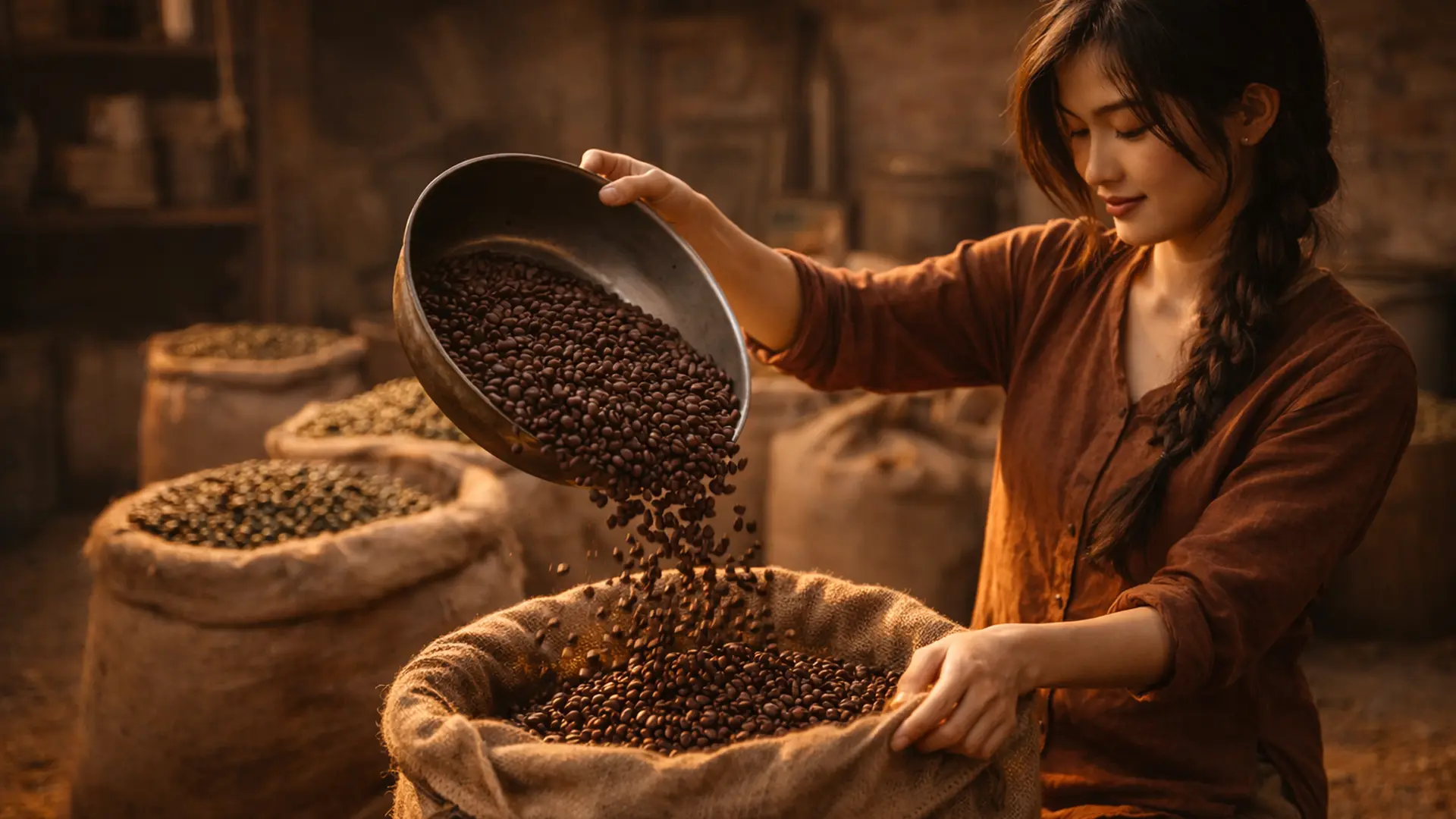 Cà phê được sản xuất tại Việt Nam.