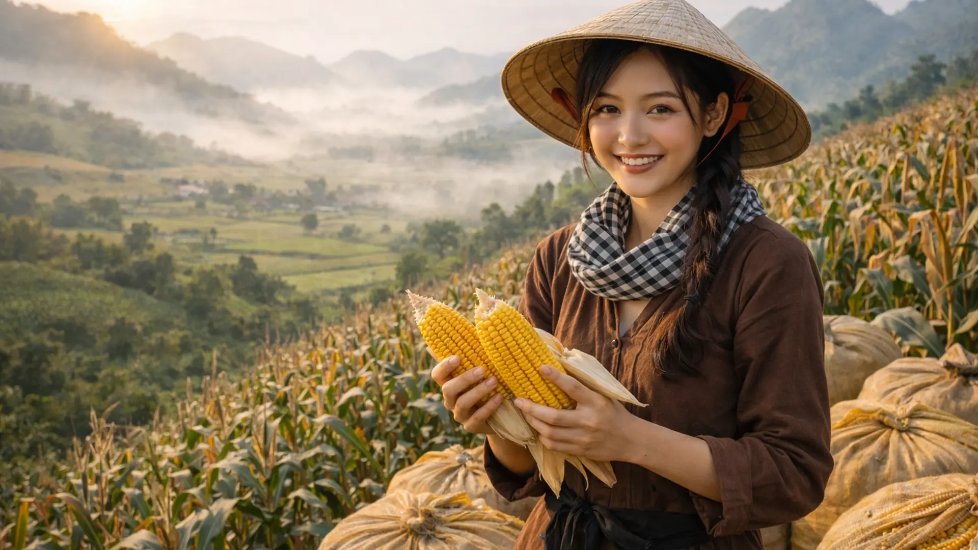 Sản phẩm ngô bảo quản tại kho.