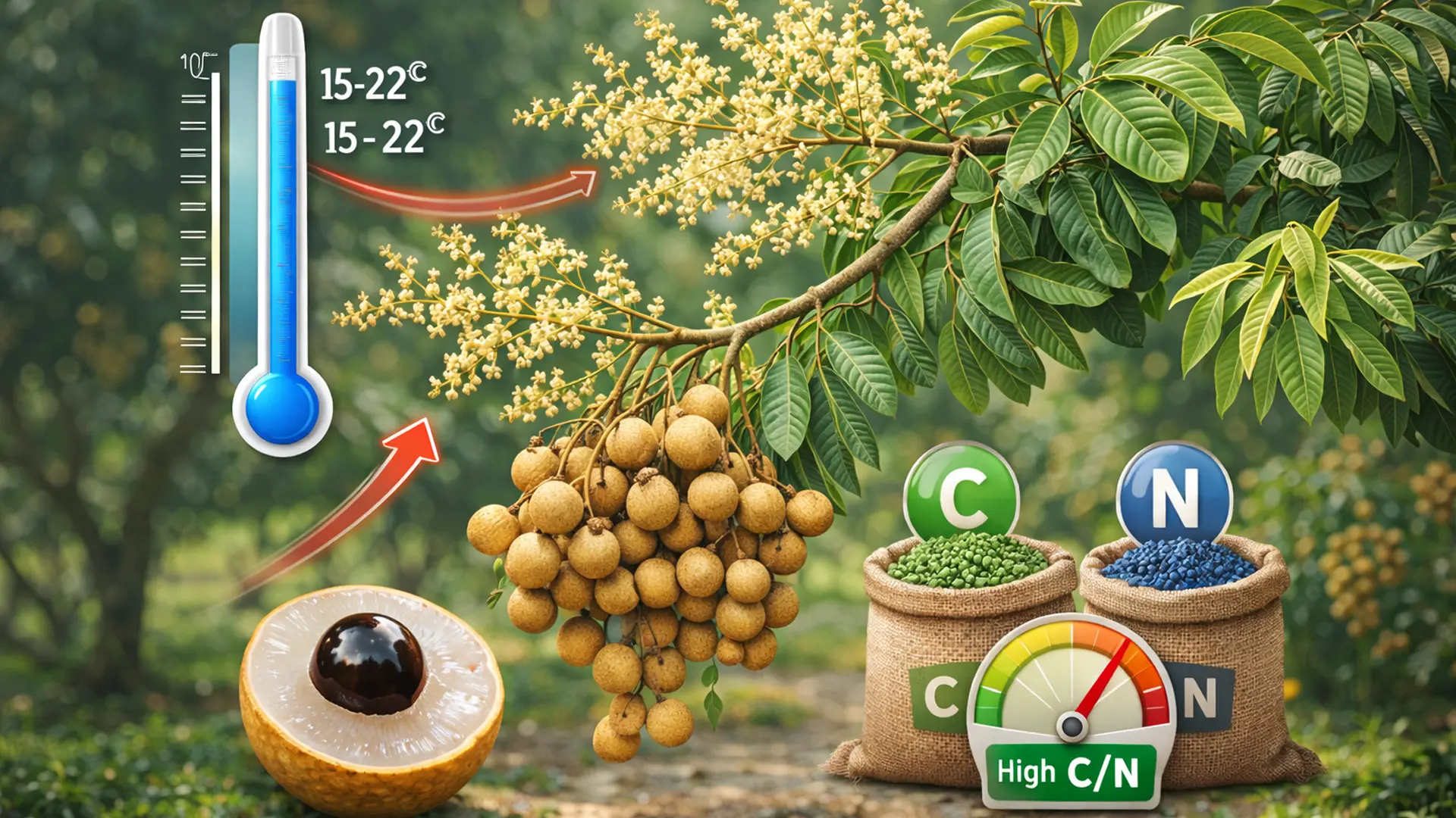 Quá trình ra hoa của nhãn.